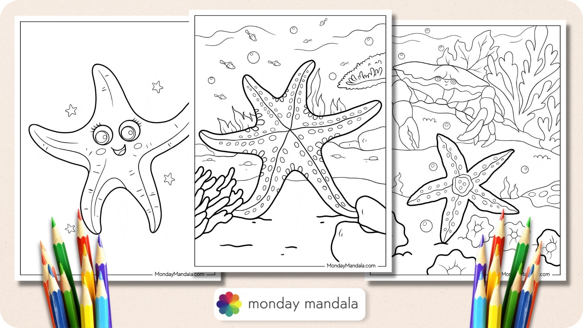 20 Starfish Coloring Pages Free PDF Printables 
