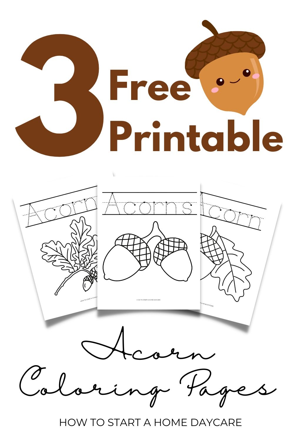 3 Free Printable Acorn Coloring Pages