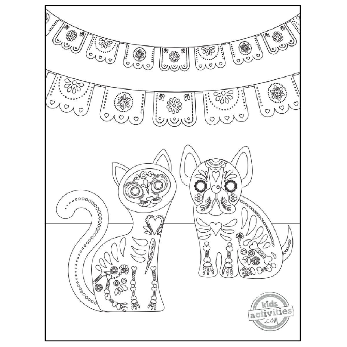 Day Of The Dead Coloring Pages Printable Free