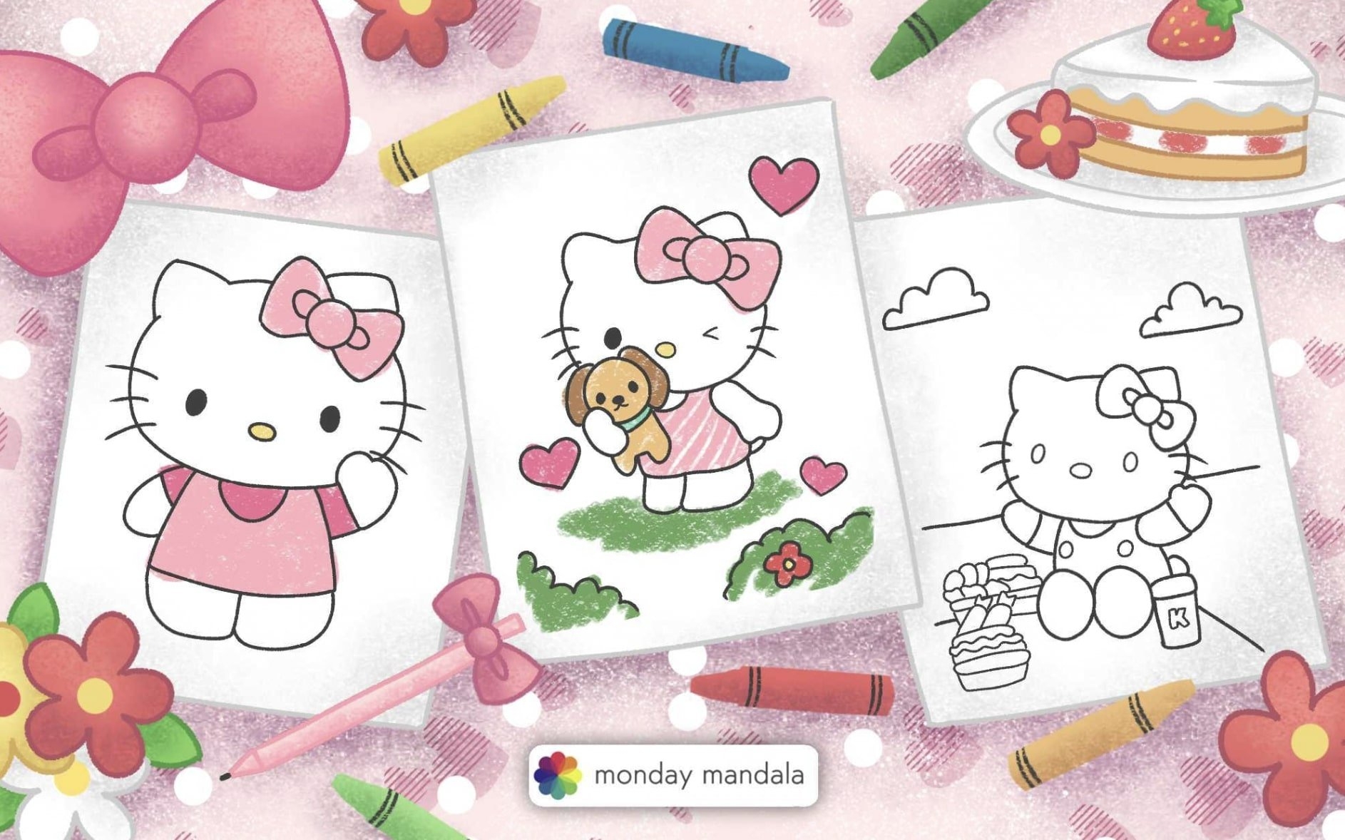 Printable Hello Kitty Valentines Day Coloring Pages