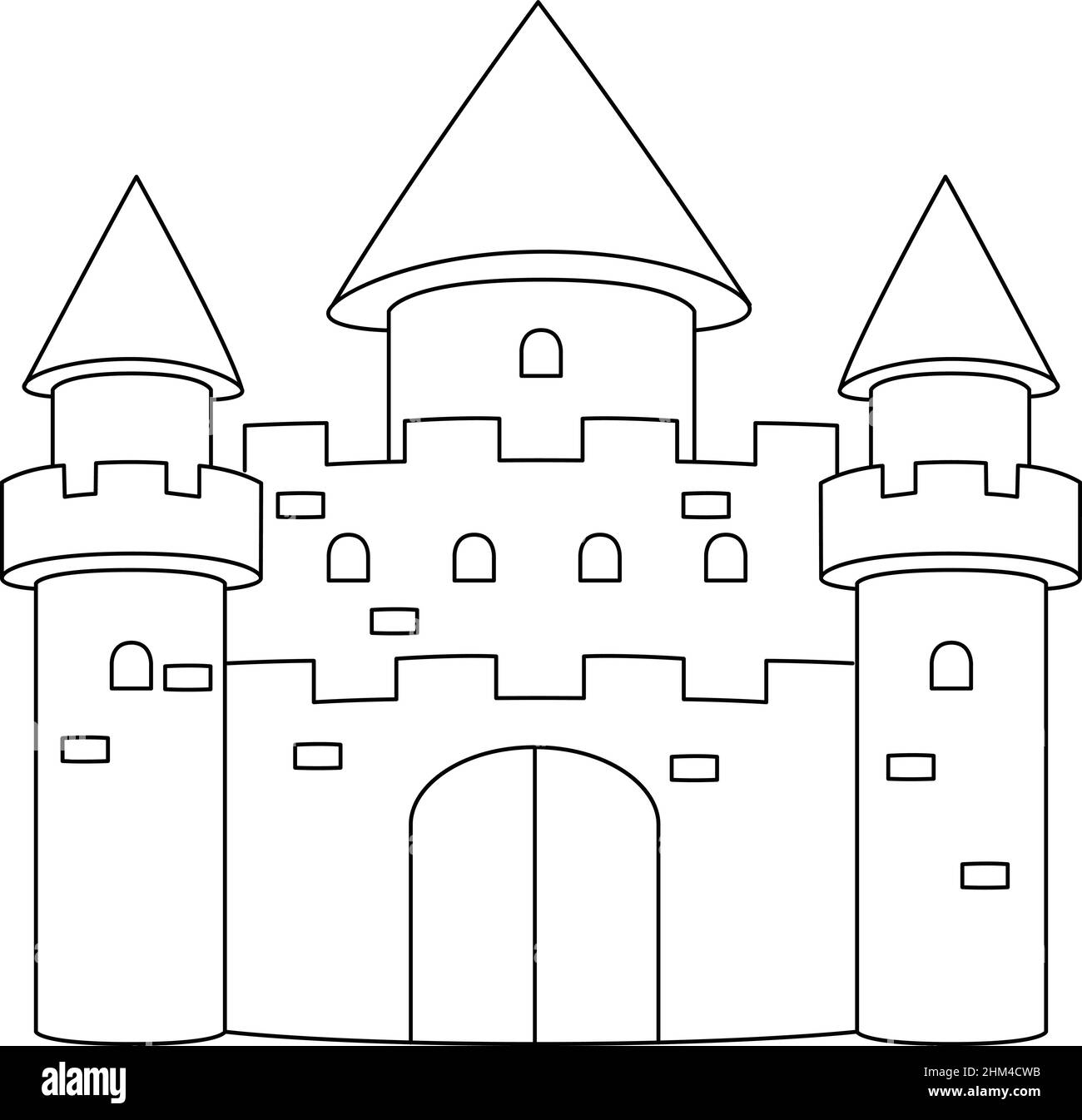 Castle Coloring Page Cut Out Stock Images Pictures Alamy