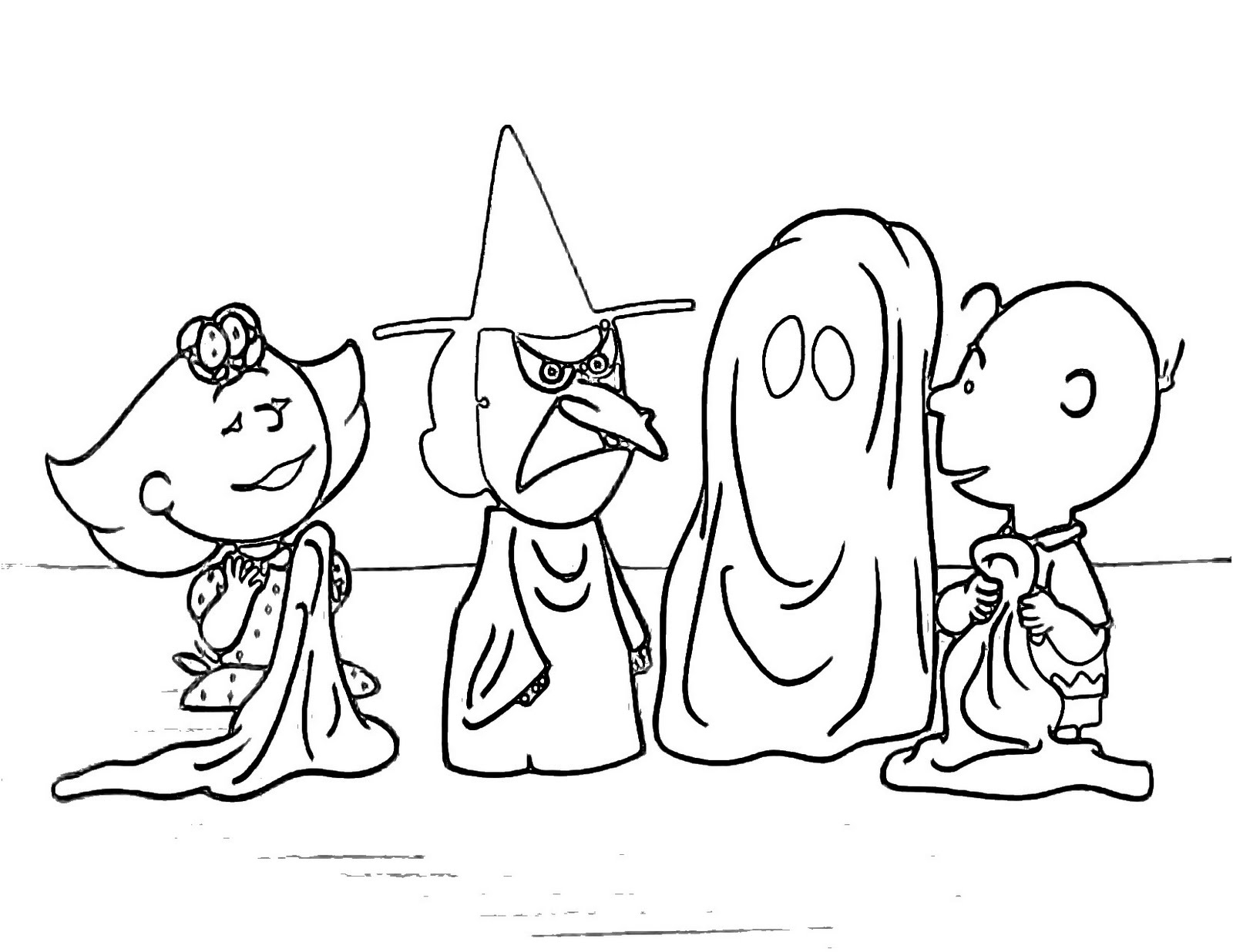 Charlie Brown Halloween Coloring Page Nest Of Posies