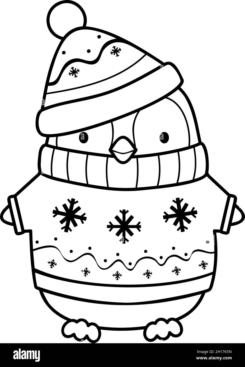 Christmas Penguin Coloring Pages Printable