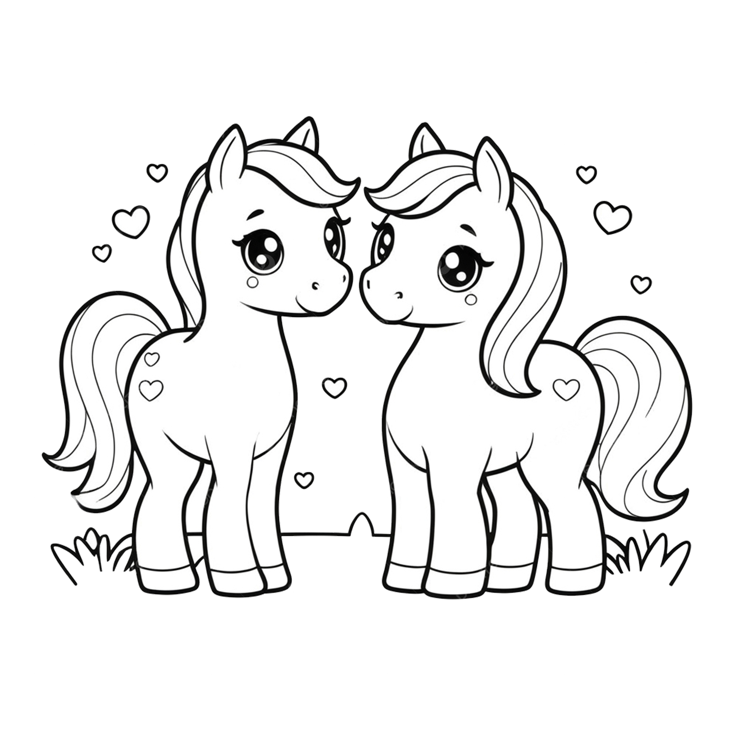 Couple Of Horses Coloring Page Horses Coloring Page Couple Of Horses Horse PNG Transparent Image And Clipart For Free Download