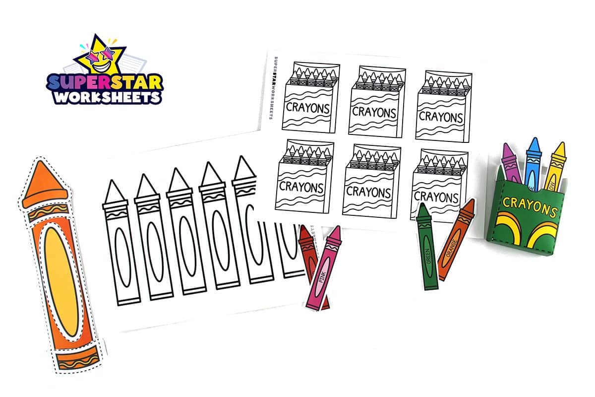 Crayon Template Superstar Worksheets