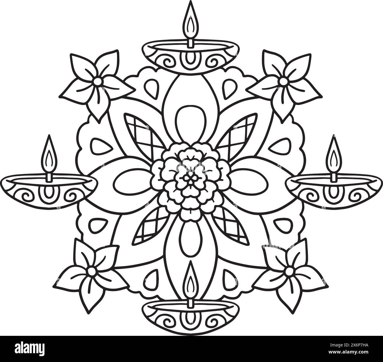 Diwali Rangoli Isolated Coloring Page For Kids Stock Vector Image U0026 Art Alamy Diwali Rangoli Isolated Coloring Page For Kids Stock Vector Image U0026 Art Alamy