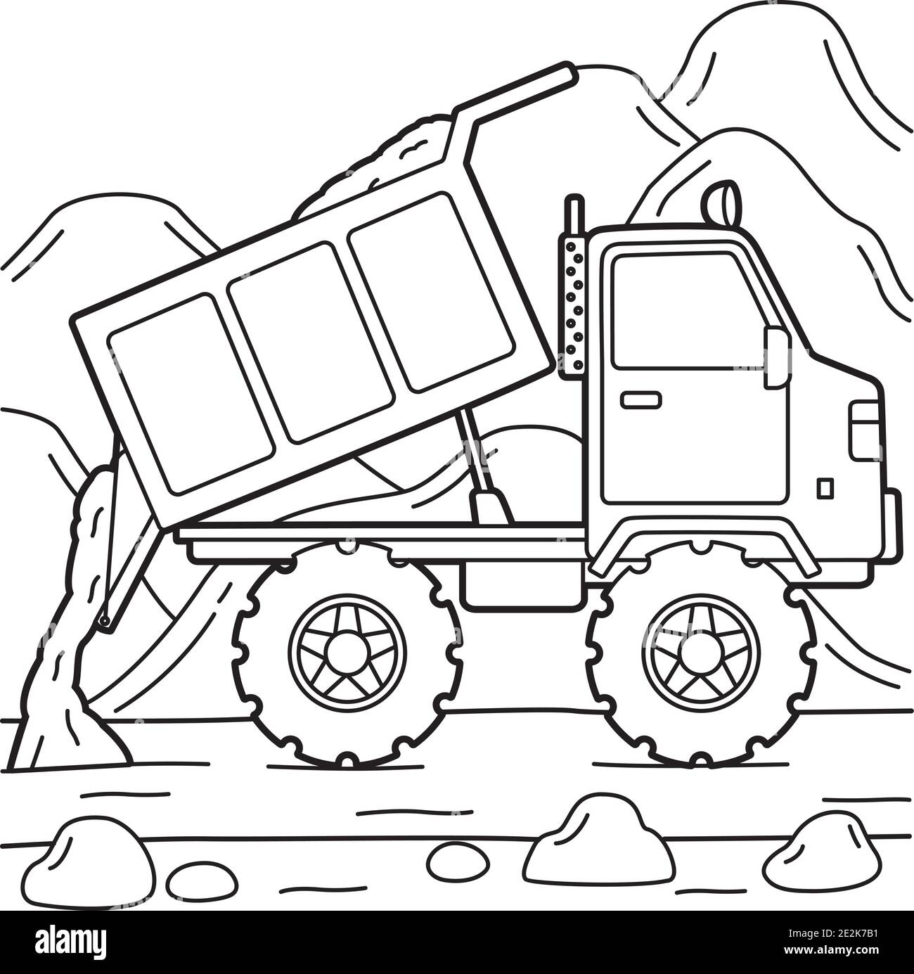 Dump Truck Coloring Page Stock Vector Image Art Alamy Dump Truck Coloring Page Stock Vector Image Art Alamy