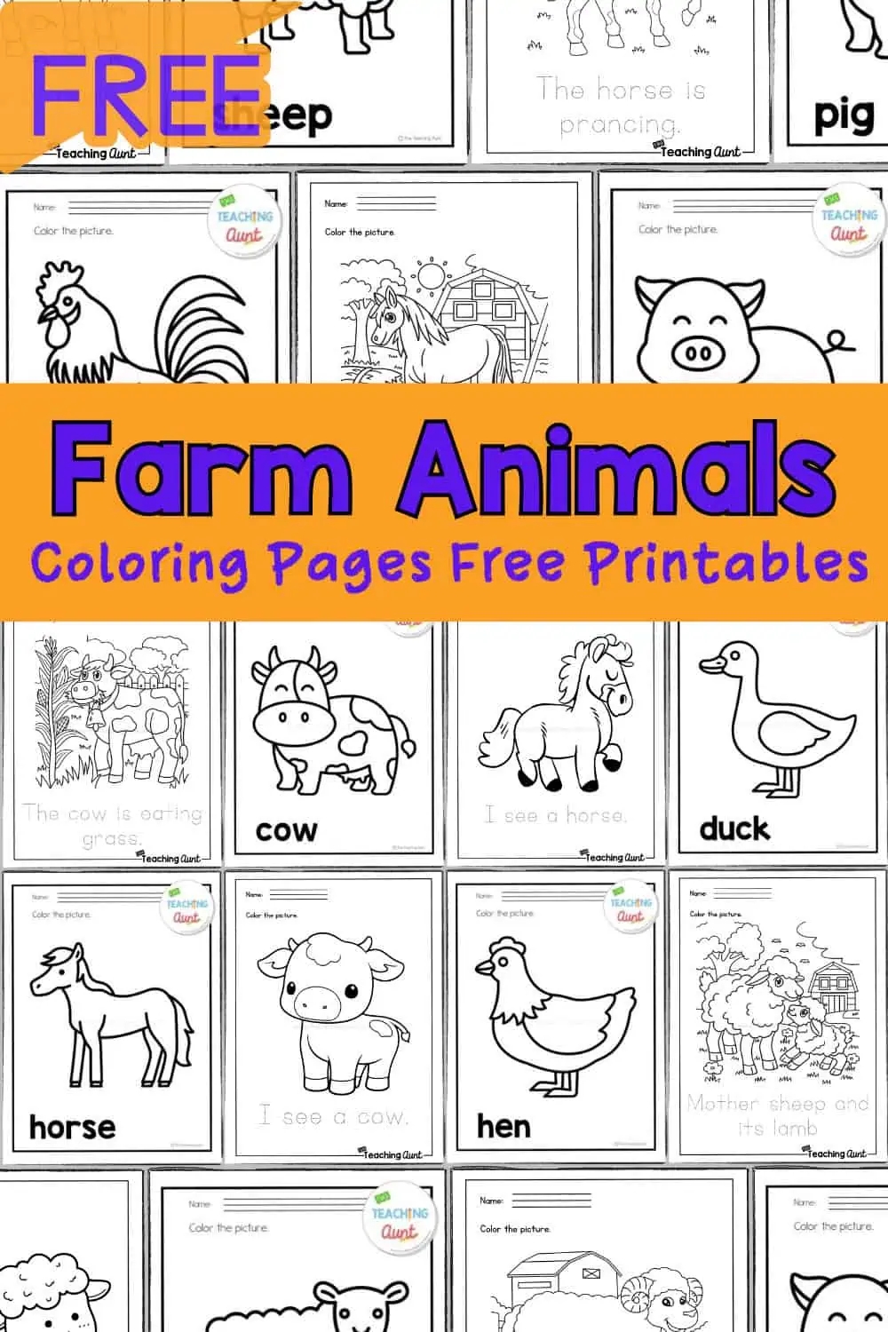 Farm Animals Coloring Pages Printable
