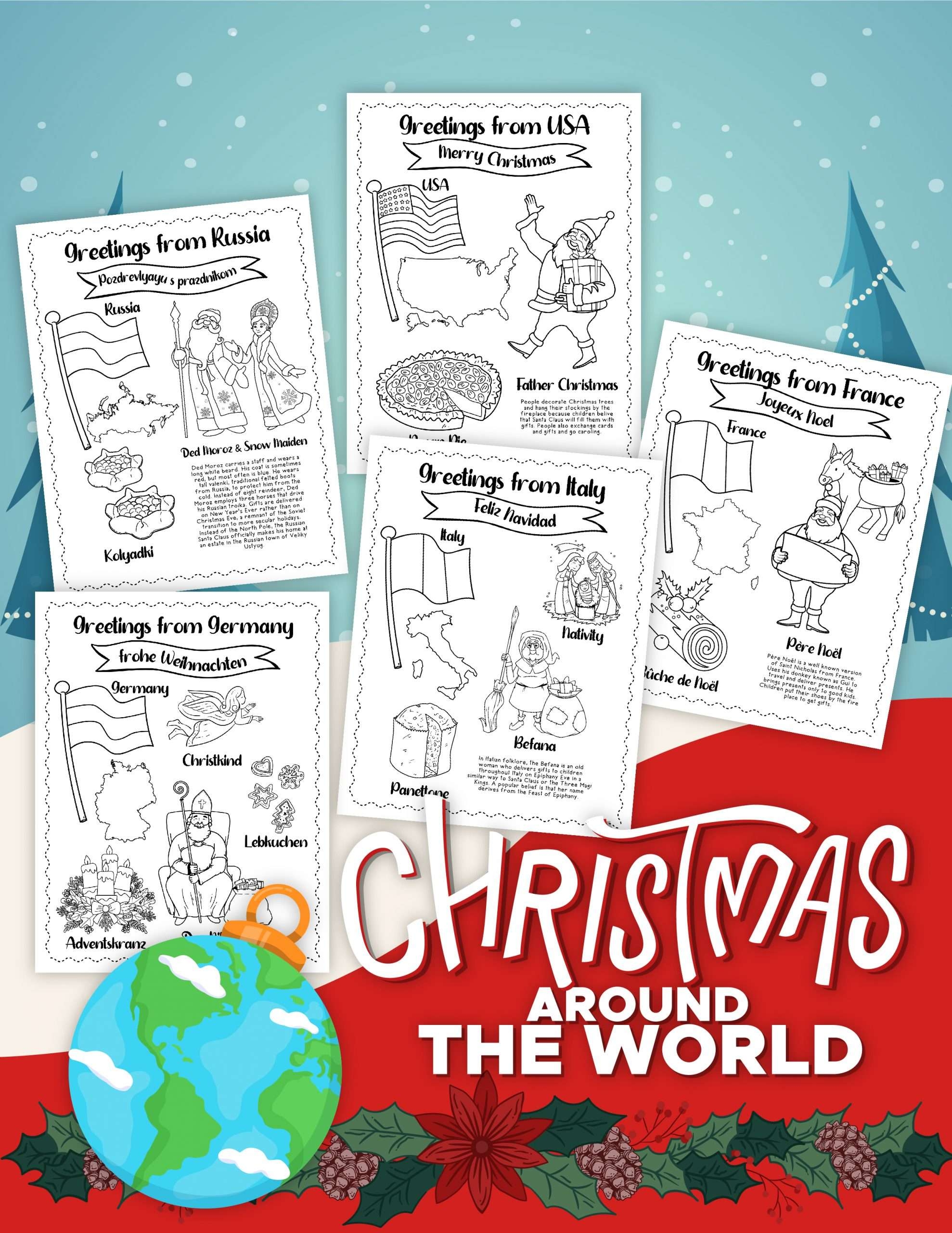 FREE Christmas Around The World Coloring Pages For Kids FREE Christmas Around The World Coloring Pages For Kids