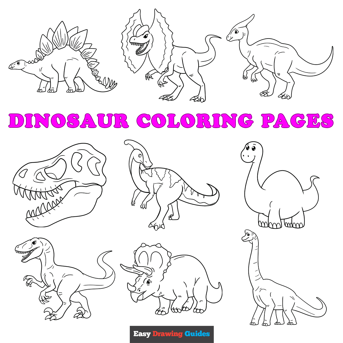 Free Dinosaur Coloring Pages For Kids 16 Printable Sheets
