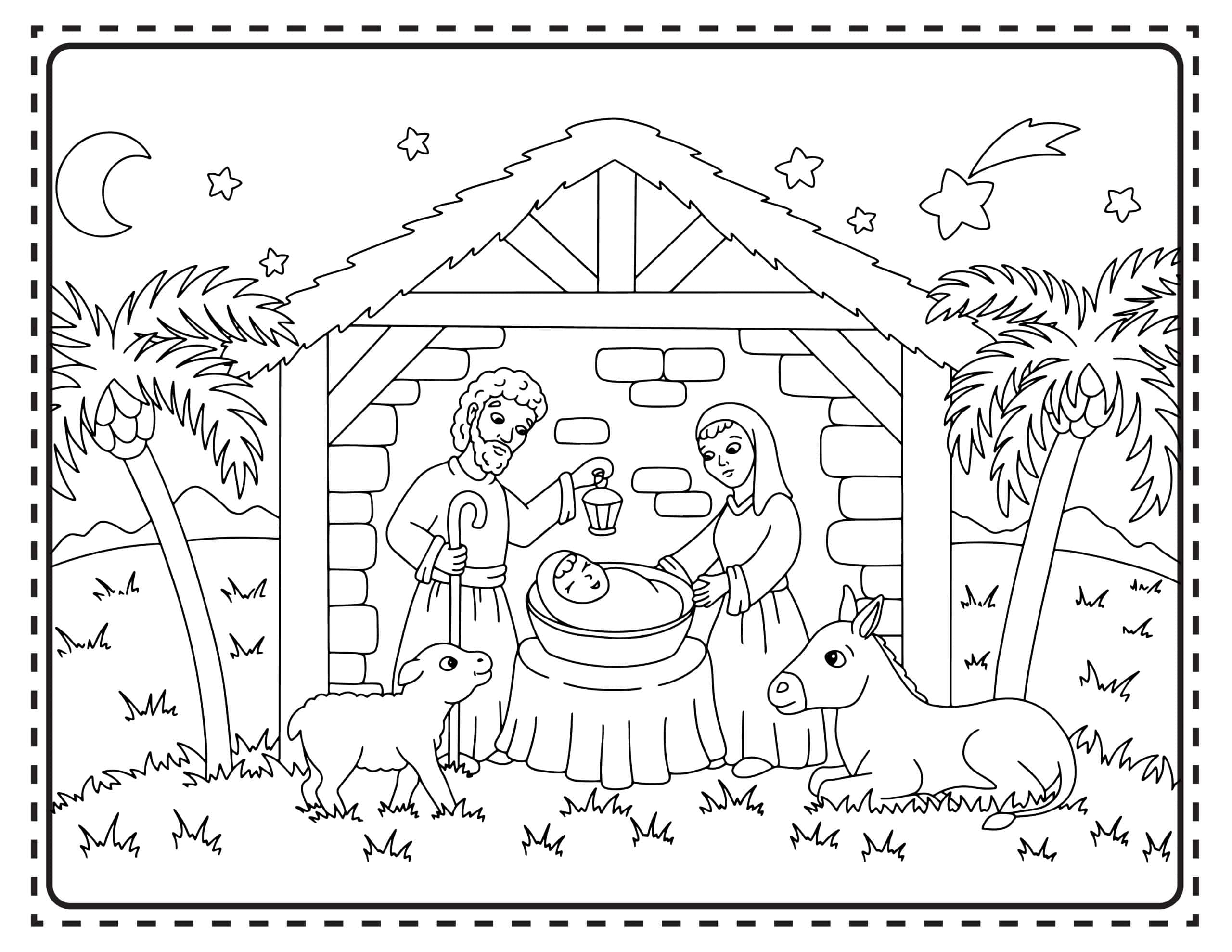 Free Coloring Pages Of The Nativity Scene