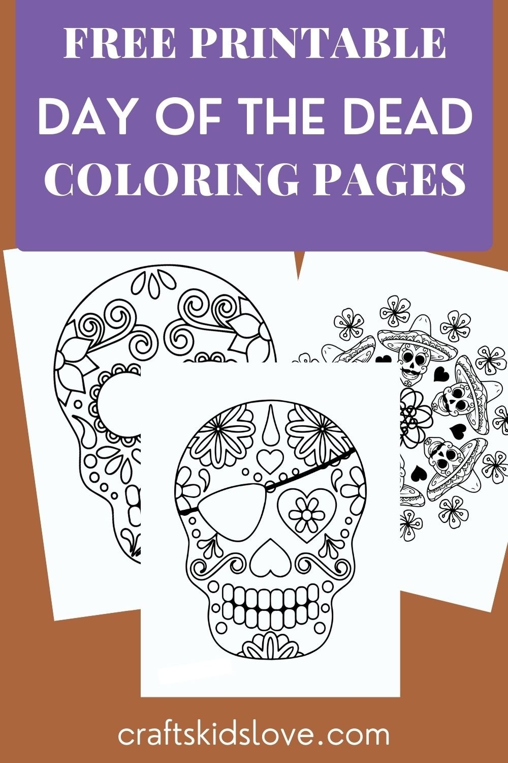 Free Printable Day Of The Dead Coloring Pages Crafts Kids Love