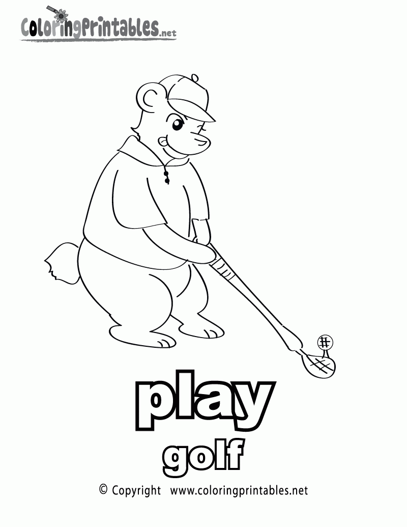 Printable Golf Coloring Pages
