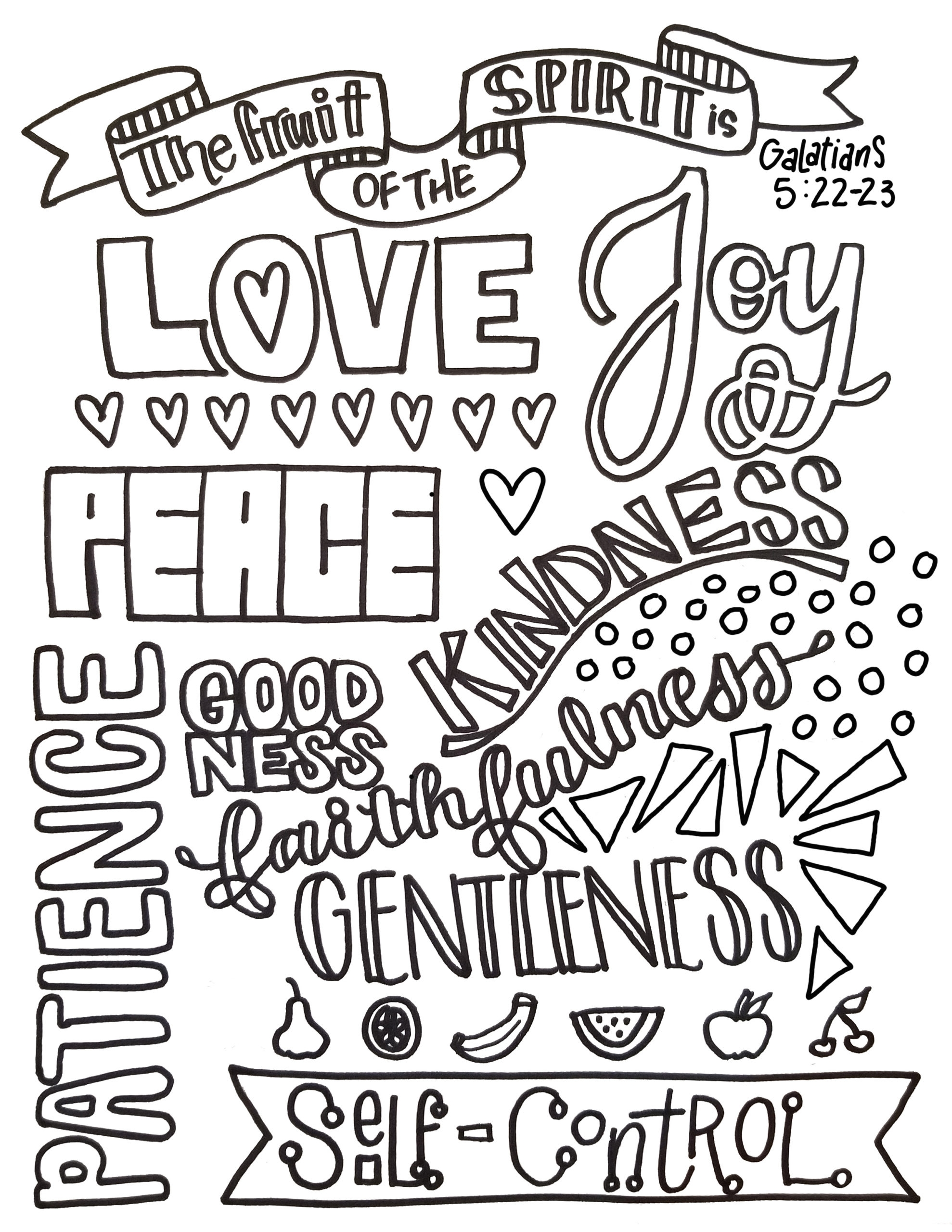 Fruit Of The Spirit Coloring Page Lutheran Homeschool
