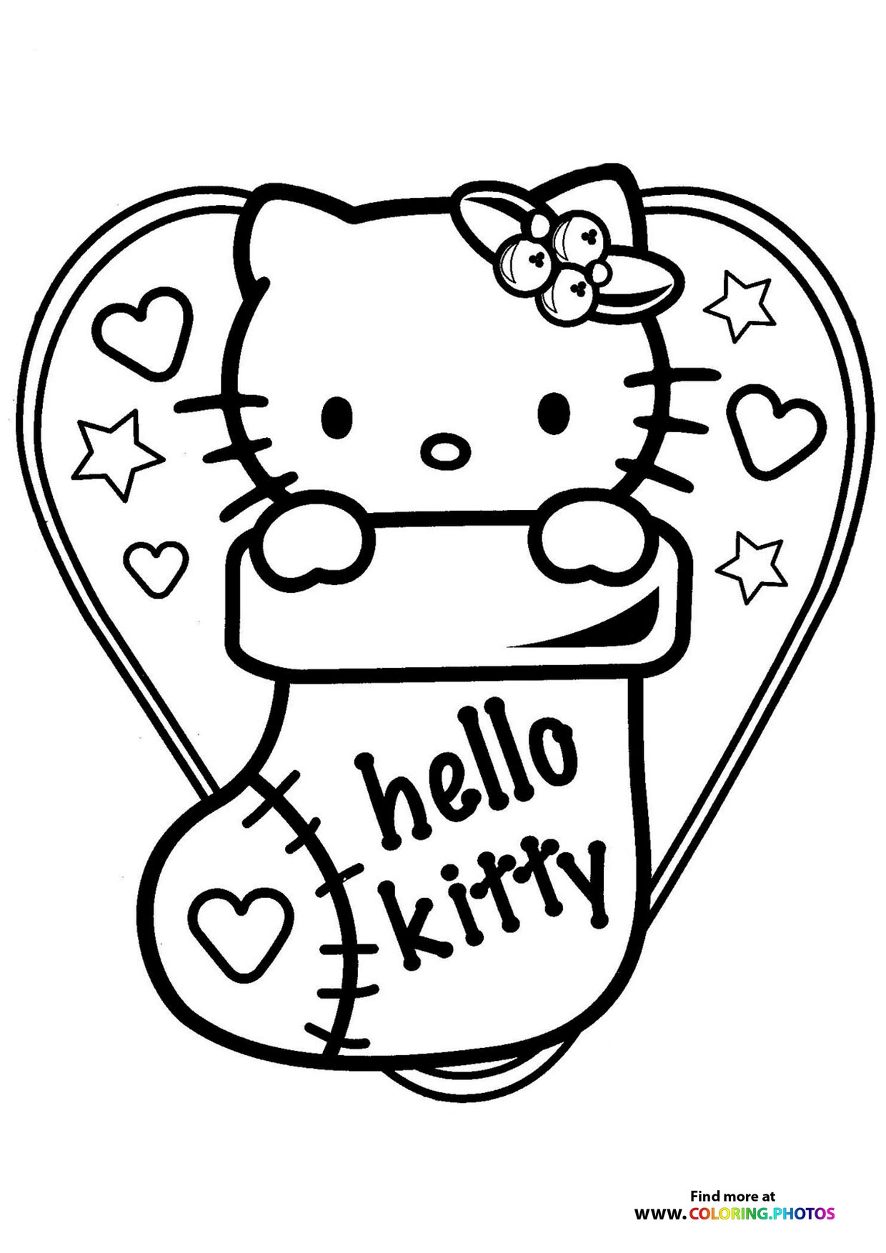 Hello Kitty Christmas Stocking Coloring Pages For Kids Hello Kitty Christmas Stocking Coloring Pages For Kids