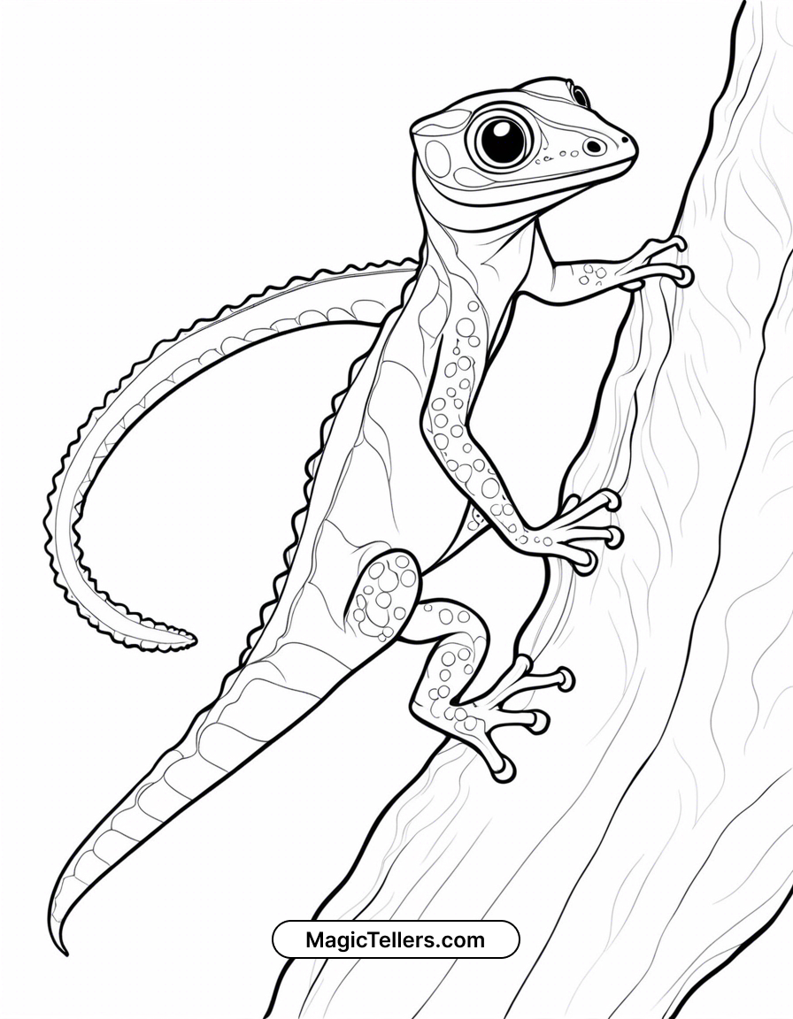 Leaf Tailed Gecko Coloring Page Leaf Tailed Gecko Coloring Page