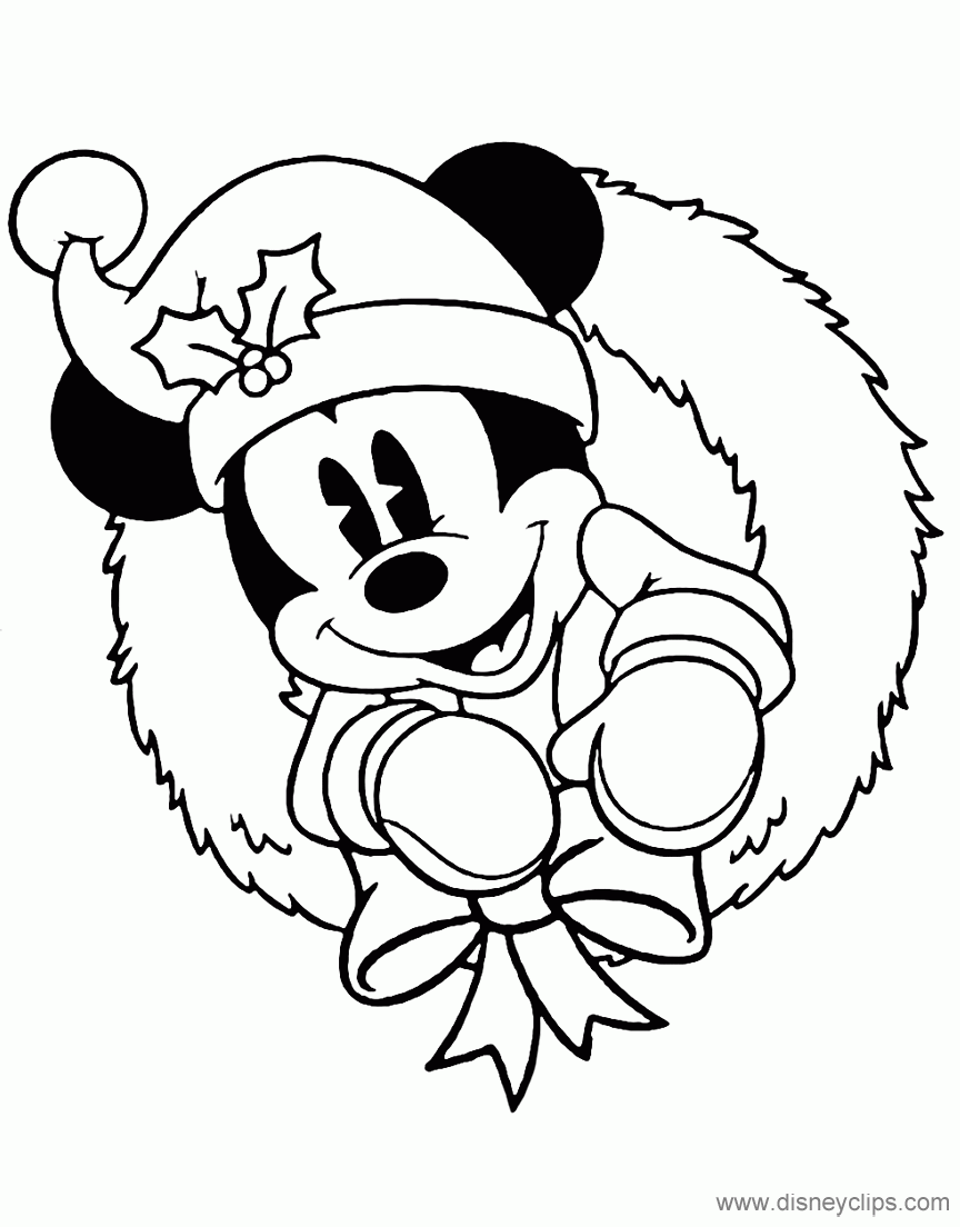 Mickey Mouse Christmas Coloring Pages Disneyclips