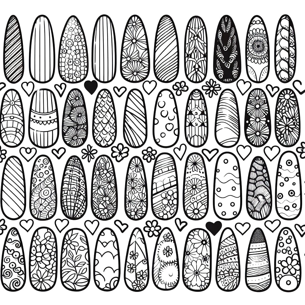 Nail Collection Coloring Page Download Print Or Color Online For Free Nail Collection Coloring Page Download Print Or Color Online For Free