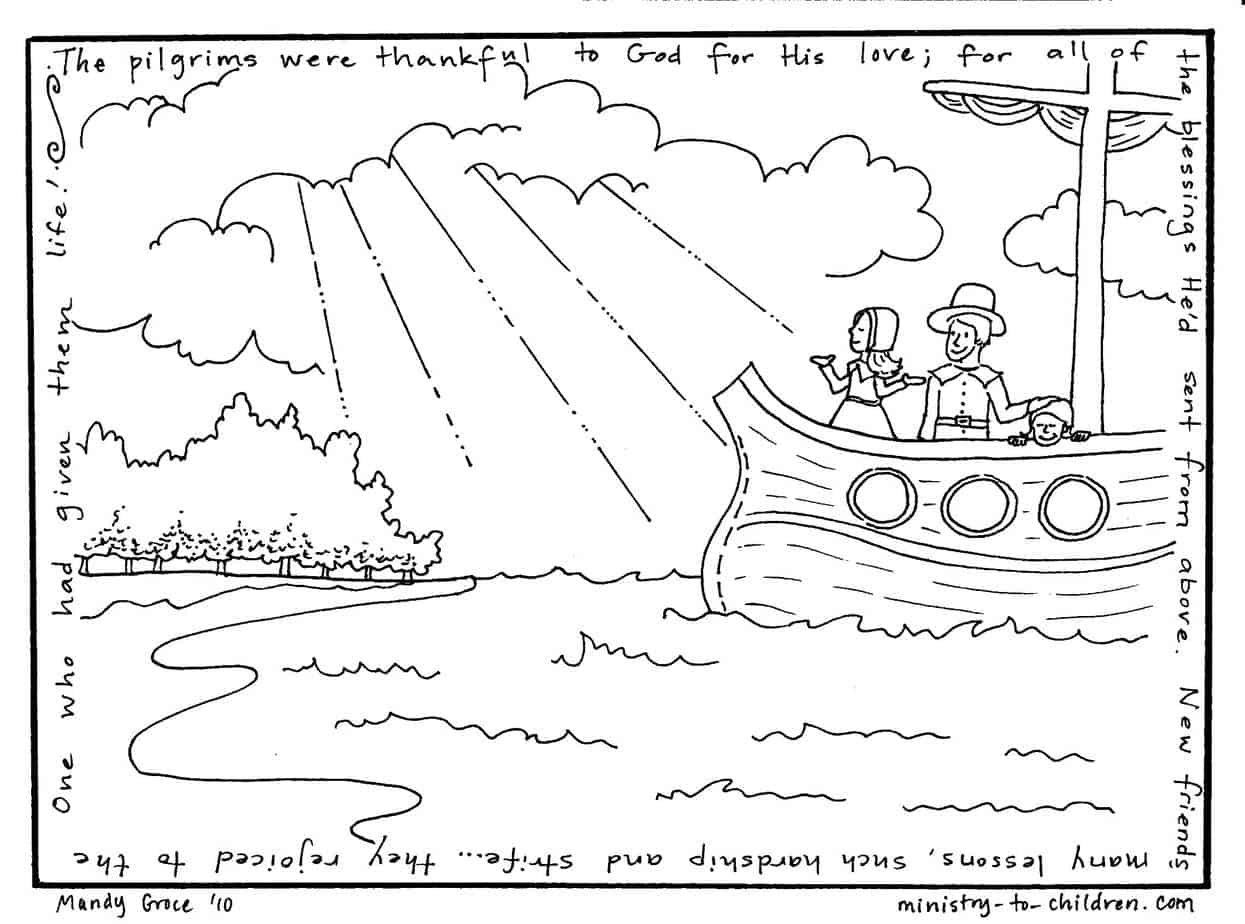 Pilgrims Thanksgiving To God Coloring Page free Printable Pilgrims Thanksgiving To God Coloring Page free Printable