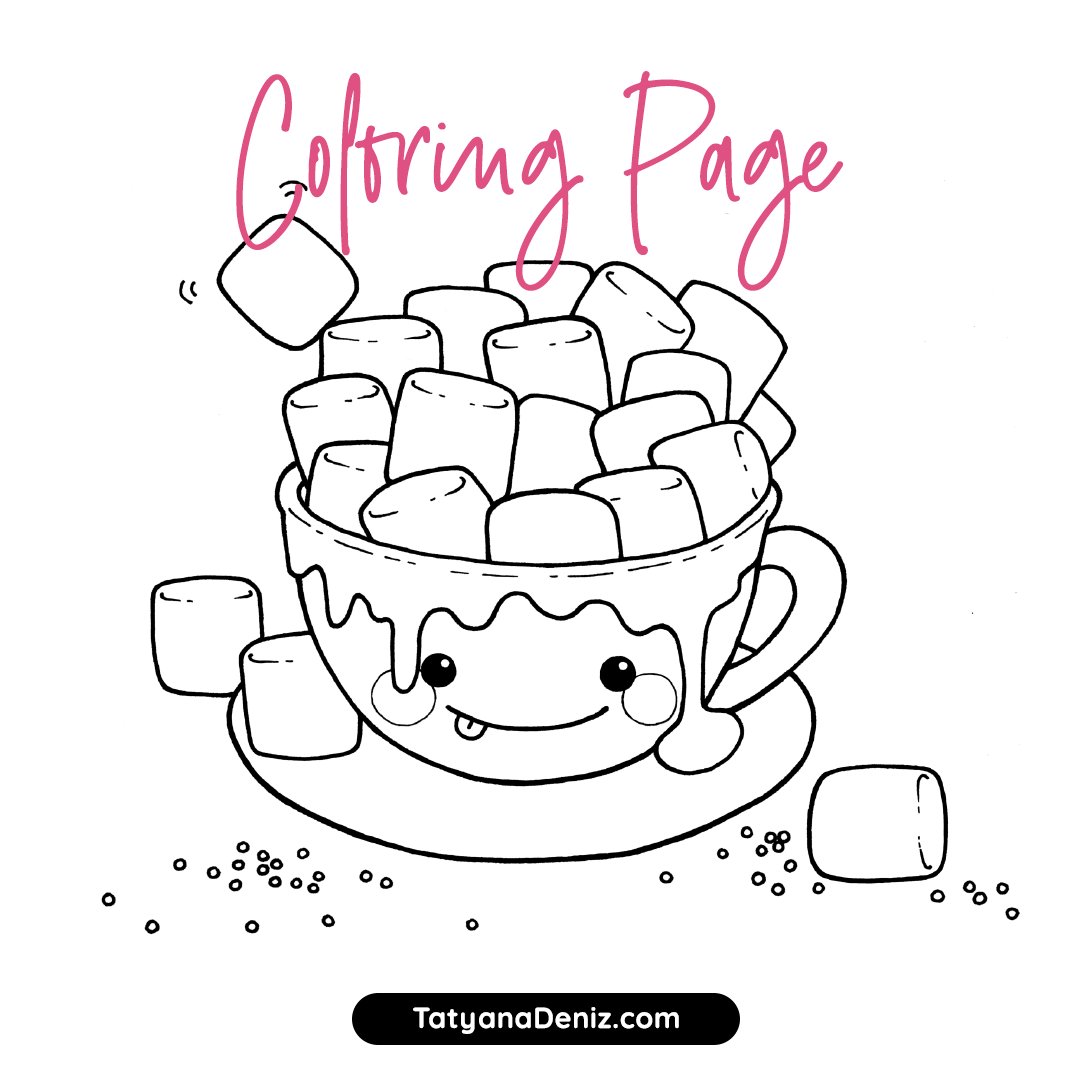 Printable Kawaii Christmas Coloring Pages Printable Kawaii Christmas Coloring Pages
