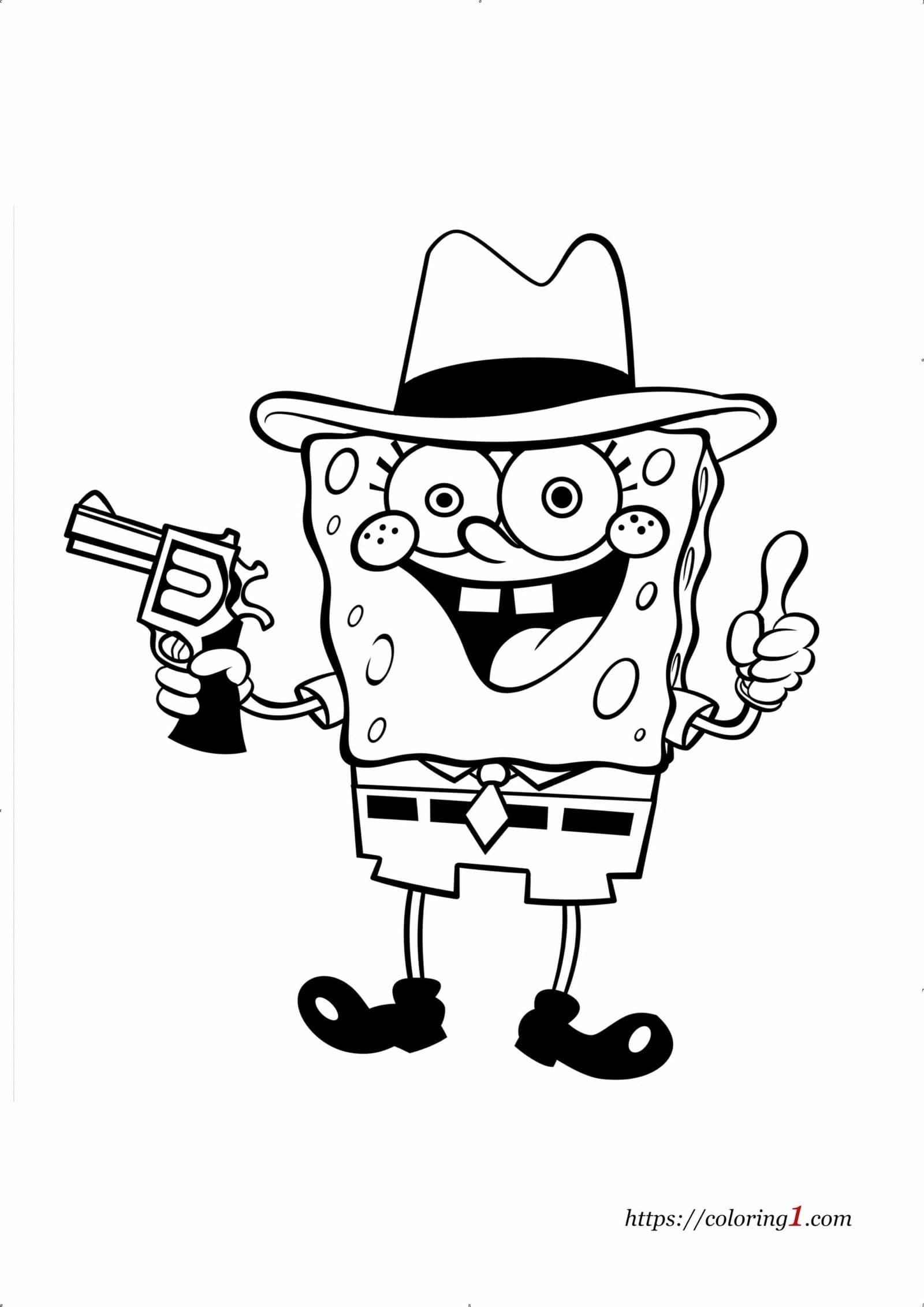 SpongeBob Gangster Coloring Page Free Coloring Sheet 2024 SpongeBob Gangster Coloring Page Free Coloring Sheet 2024