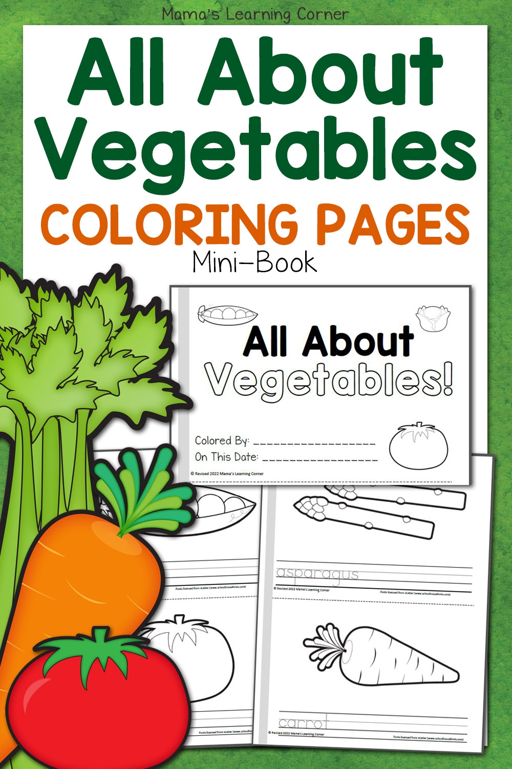 Vegetable Coloring Pages Mamas Learning Corner