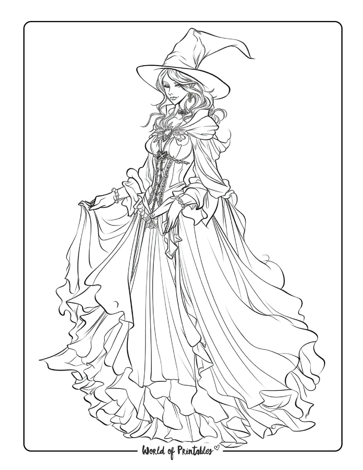 Witch Coloring Pages For Kids Adults World Of Printables Witch Coloring Pages For Kids Adults World Of Printables