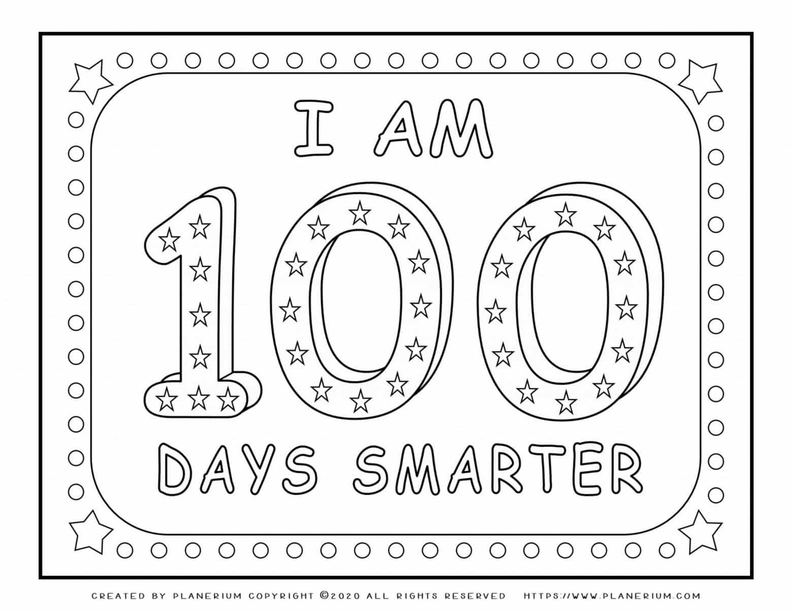 100 Days Of School Coloring Page 100 Days Smarter Planerium