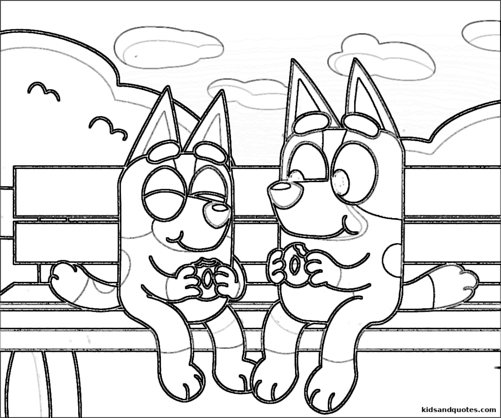 Bluey Free Coloring Page