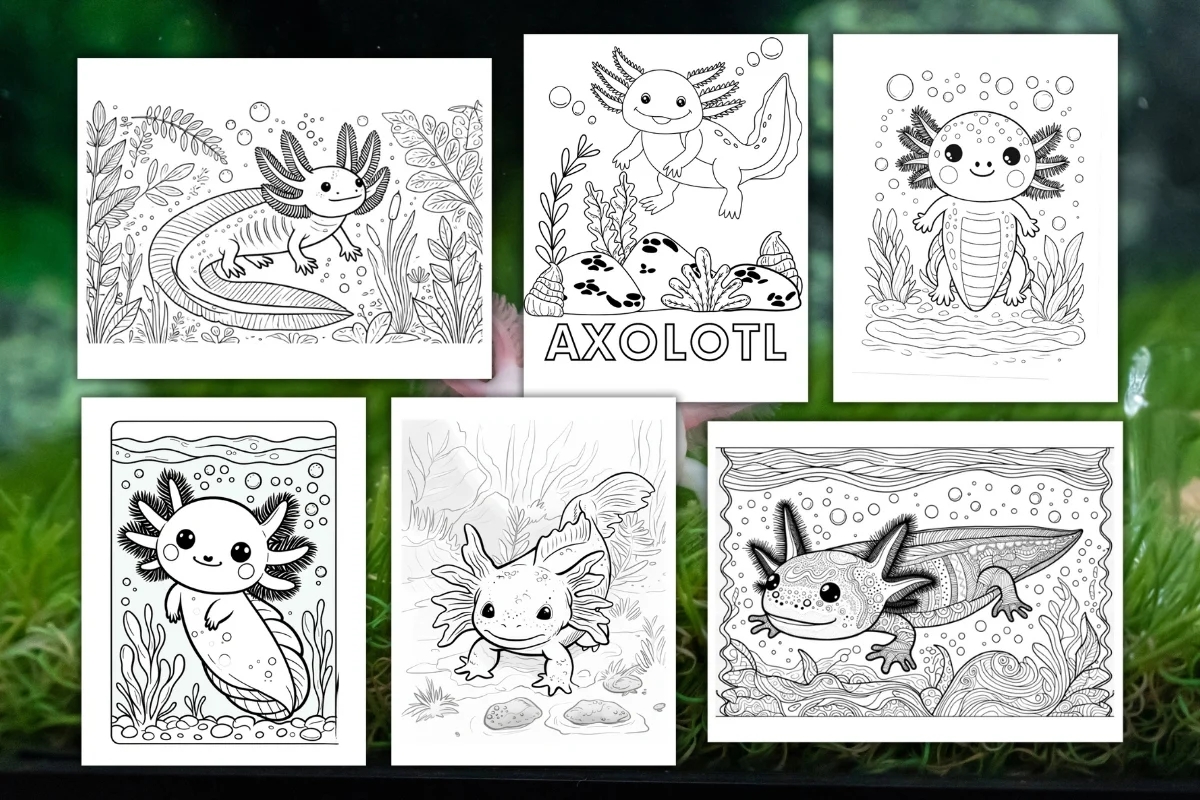 13 Free Axolotl Coloring Pages PDF Download 