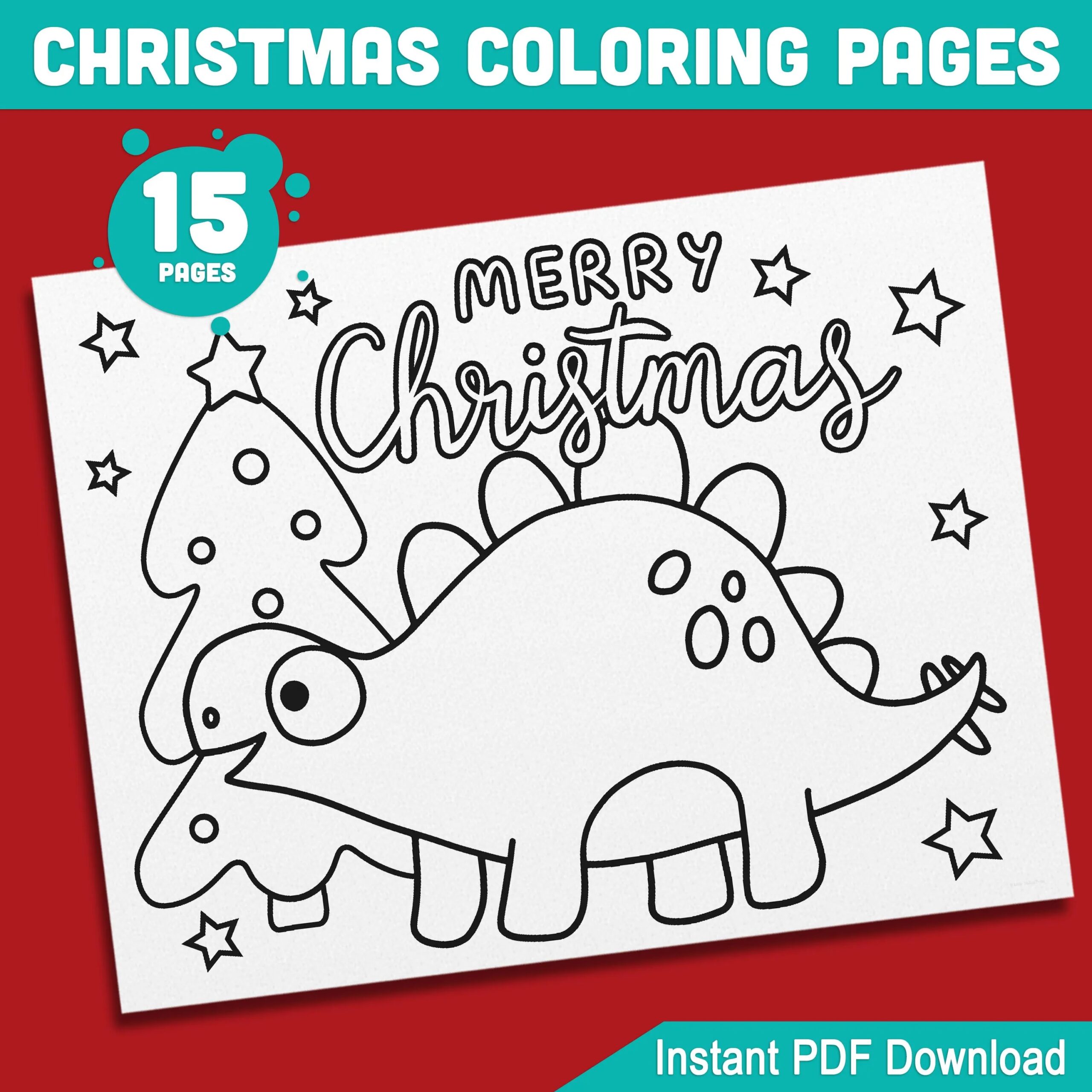 15 Christmas Dinosaur Coloring Pages For Preschool And Kindergarten Perfect For Creative Kids PDF Instant Download