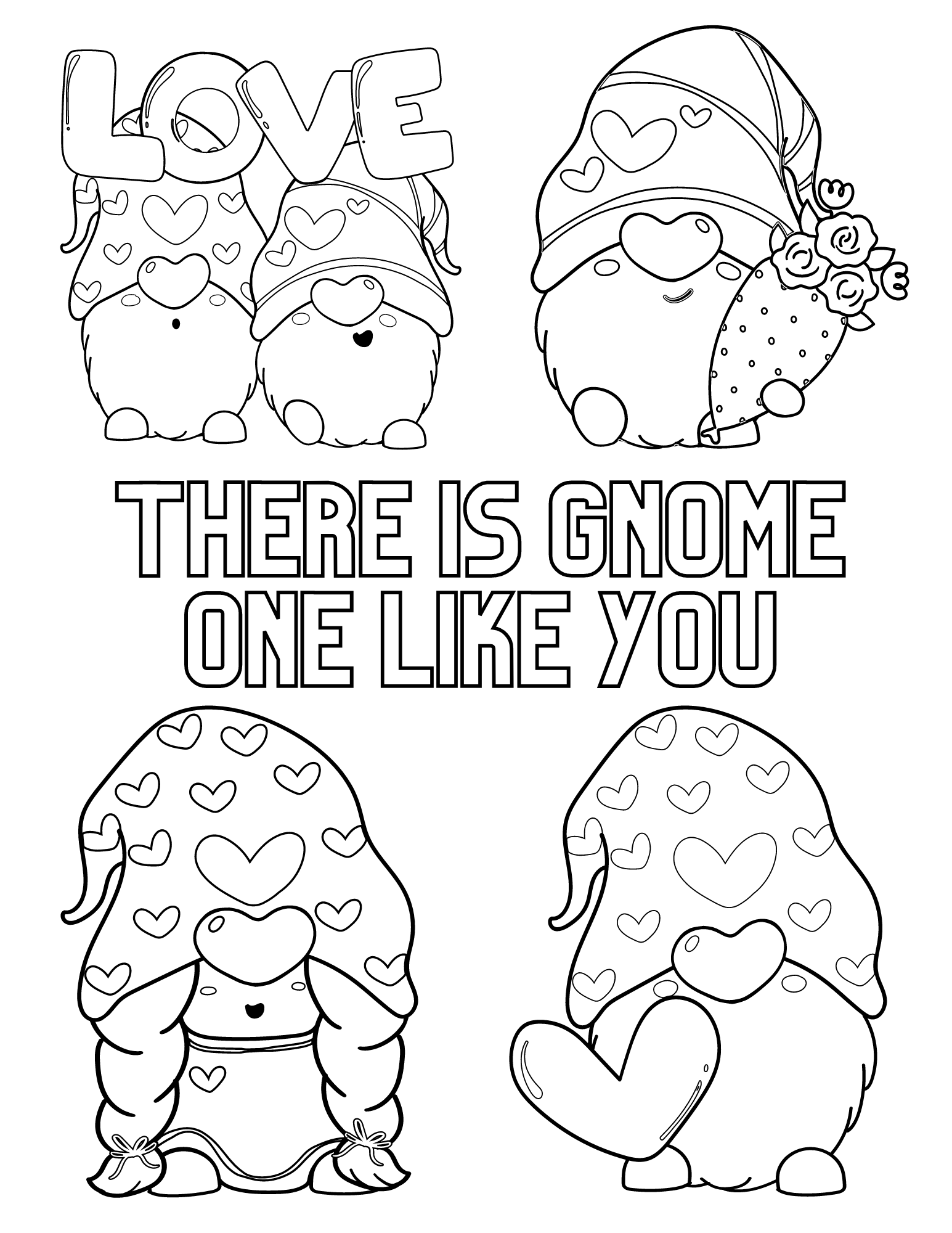 15 Cute Valentine Gnomes Coloring Pages Two Kids And A Coupon
