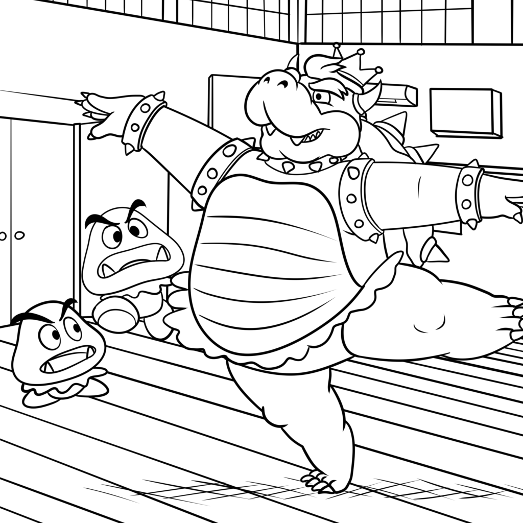 Bowser Coloring Pages Free