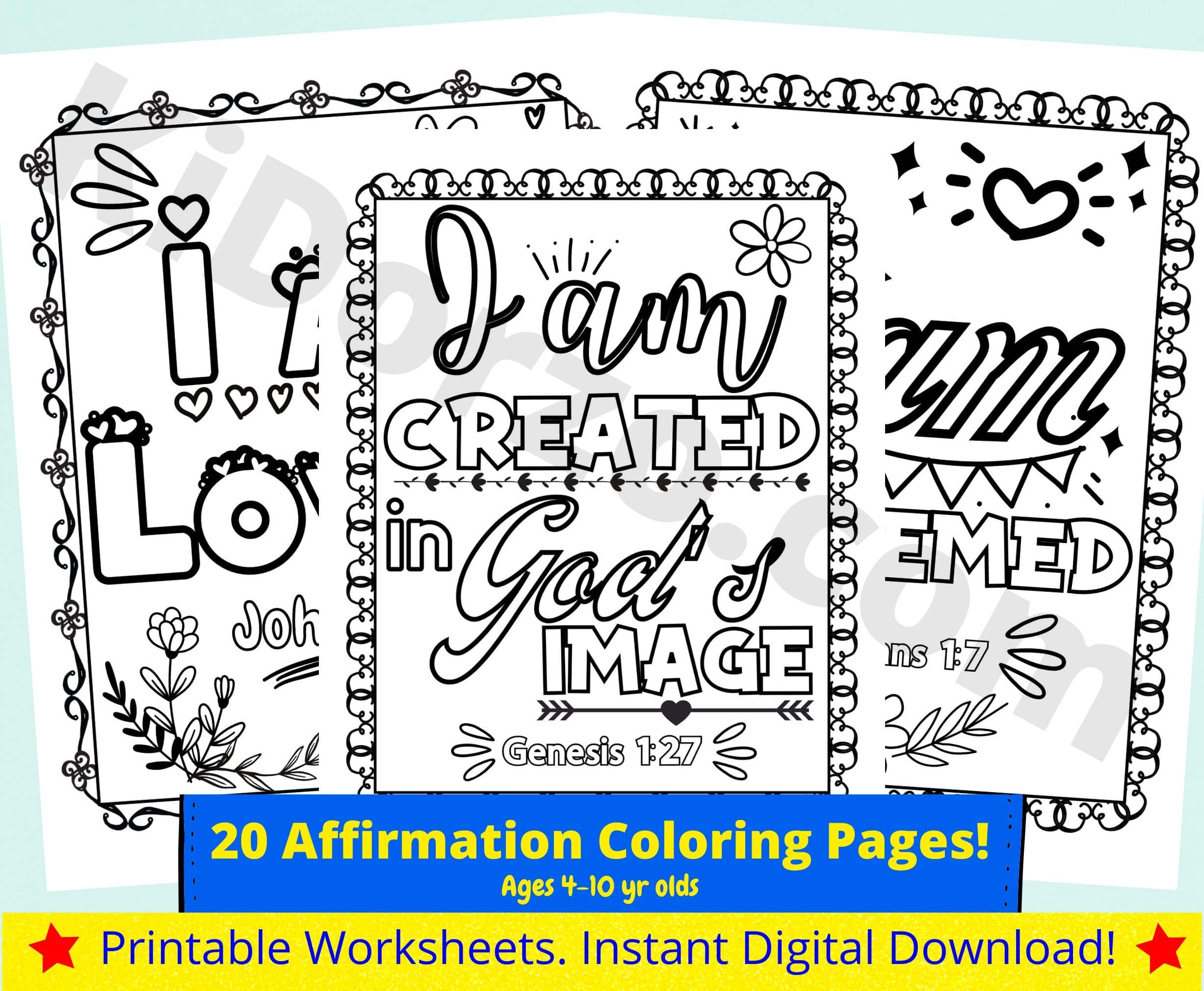 20 Affirmation Easy Bible Verse Coloring Pages For Kids 20 Affirmation Easy Bible Verse Coloring Pages For Kids