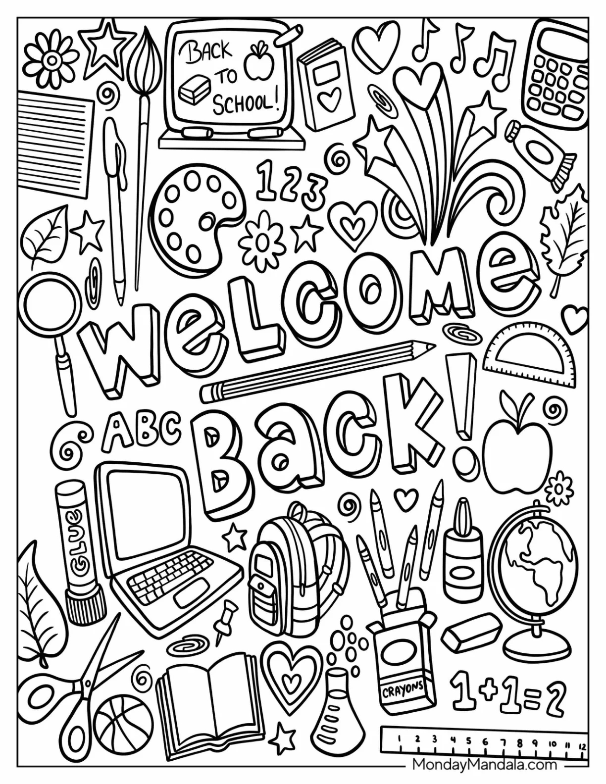 20 Back To School Coloring Pages Free Printables 20 Back To School Coloring Pages Free Printables