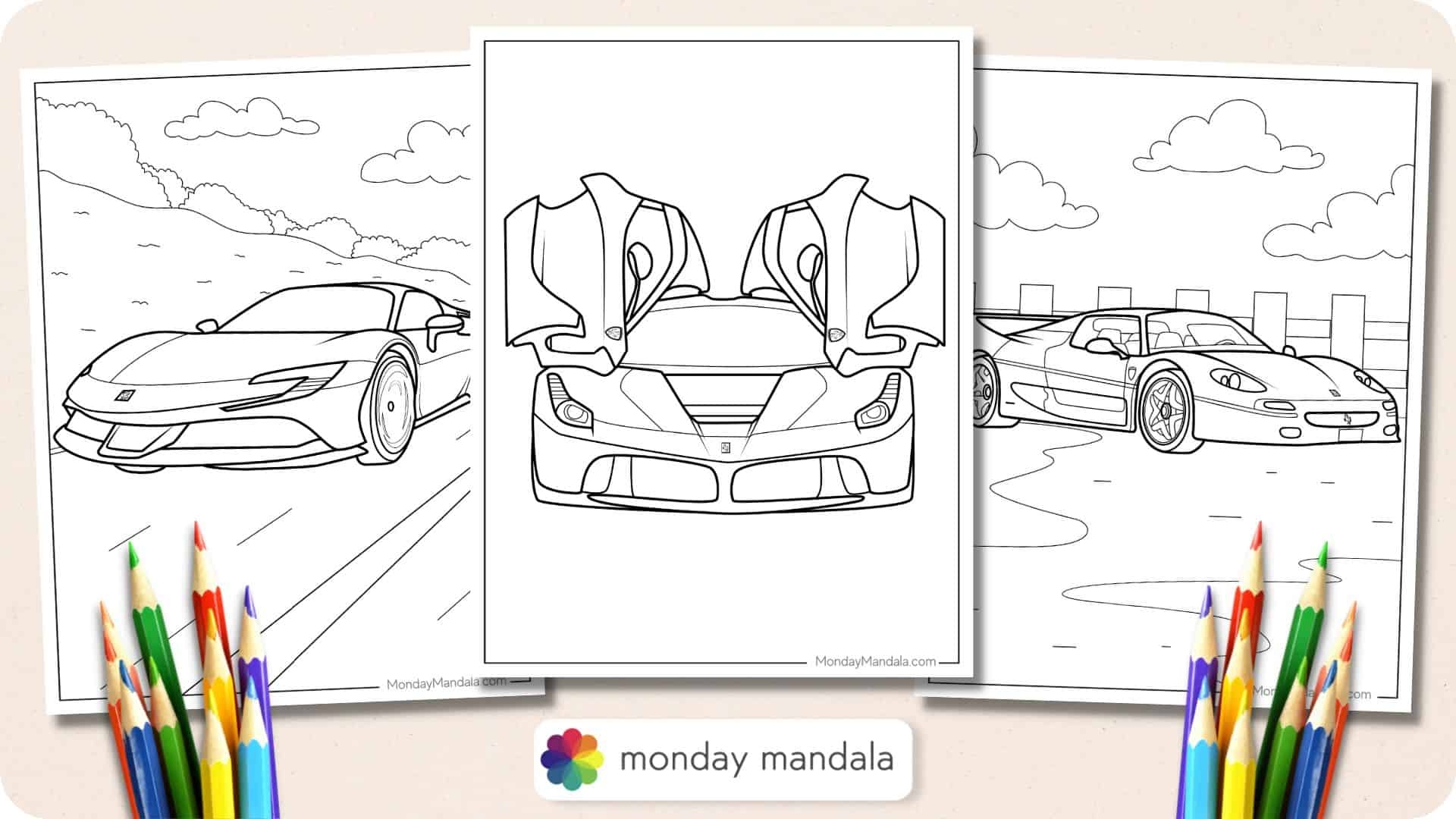 20 Ferrari Coloring Pages Free PDF Printables 