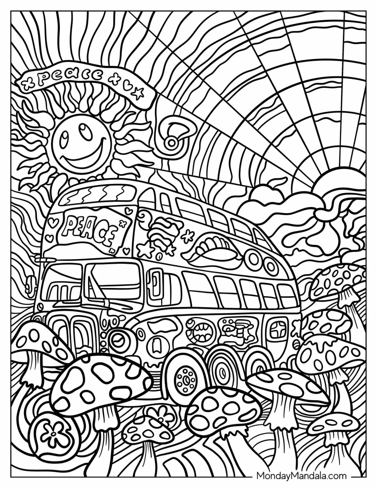 20 Hippie Coloring Pages Free PDF Printables 20 Hippie Coloring Pages Free PDF Printables