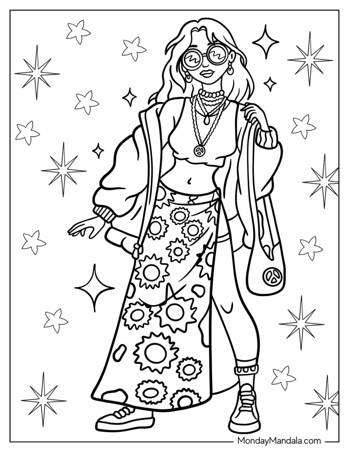 Printable Hippie Coloring Pages Printable Hippie Coloring Pages