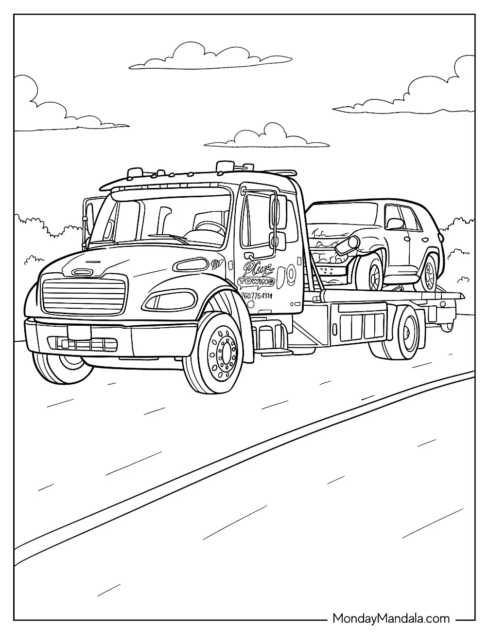 20 Tow Truck Coloring Pages Free PDF Printables 
