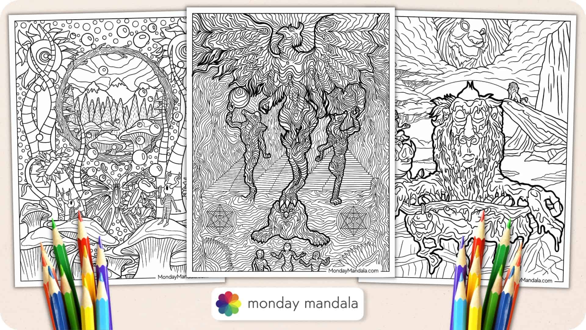 Printable Psychedelic Coloring Pages Printable Psychedelic Coloring Pages