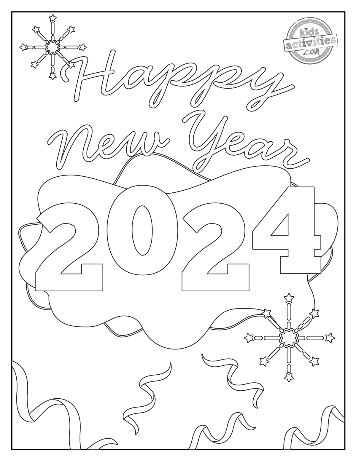 2024 New Year Coloring Pages Kids Activities Blog