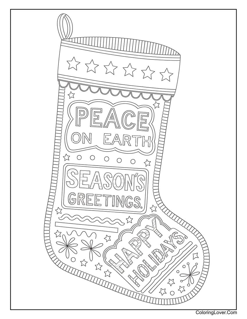 21 Christmas Stocking Coloring Pages Free Printables For All Ages 