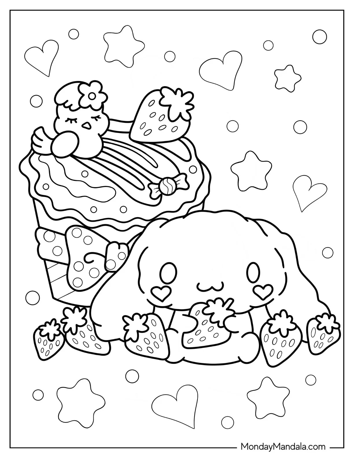 Cinnamon Roll Printable Coloring Pages