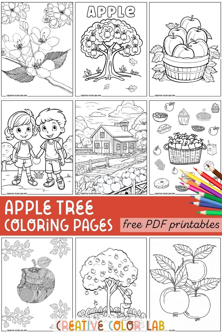24 Apple Tree Coloring Pages Free PDF Printables