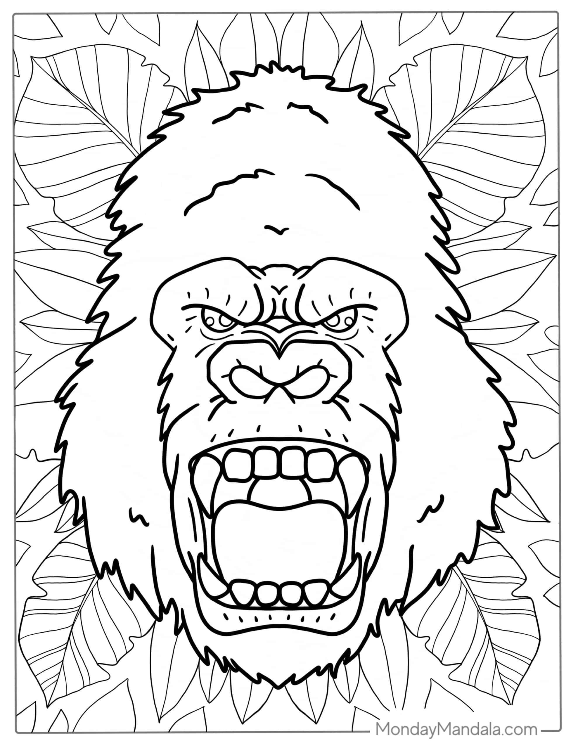 24 Gorilla Coloring Pages Free PDF Printables 