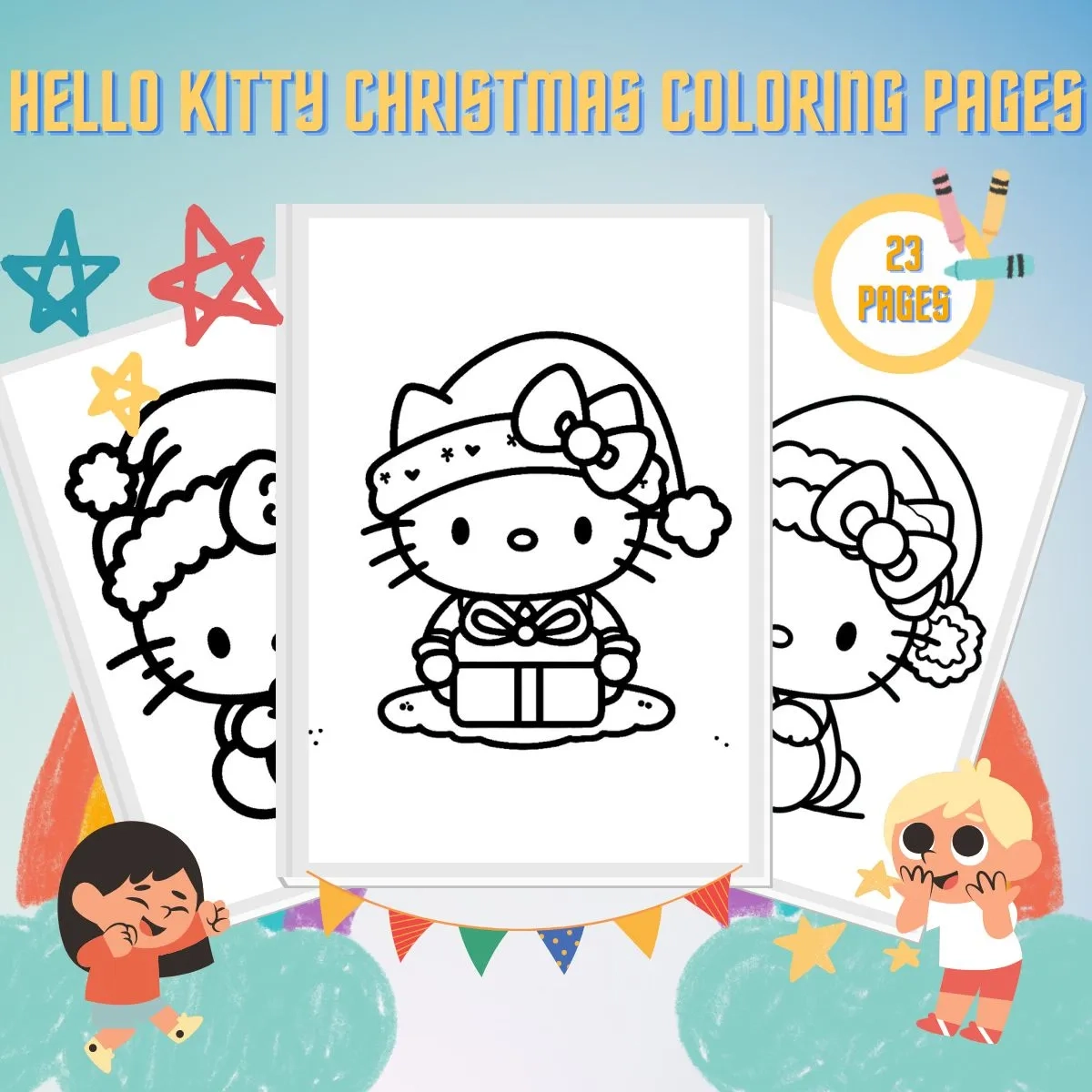 24 Hello Kitty Christmas Coloring Pages Print PDF For Free