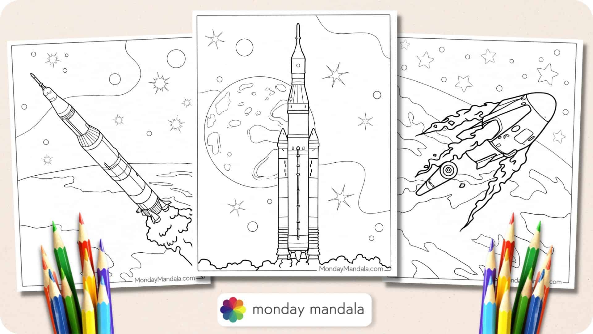 Printable Rocket Coloring Pages Printable Rocket Coloring Pages