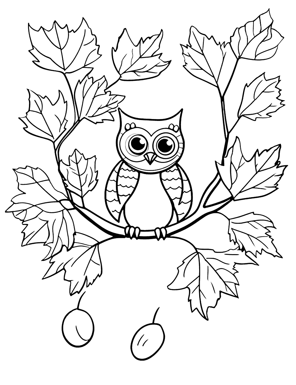 Autumn Leaves Coloring Pages Free