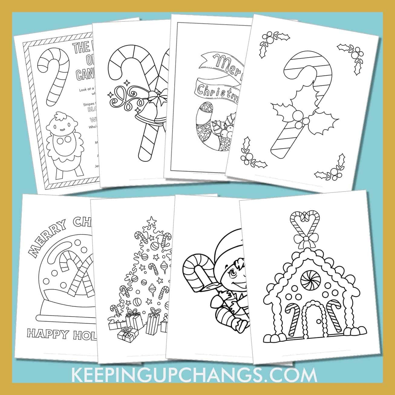 25 Free Candy Cane Coloring Pages Sheets POPULAR Printables 