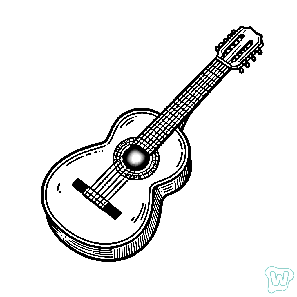 25 Guitar Coloring Pages Free PDF Download